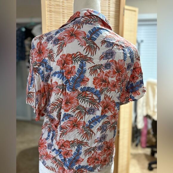 Aritzia Wilfred Free Hibiscus Print Aloha Shirt small - Picture 6 of 6